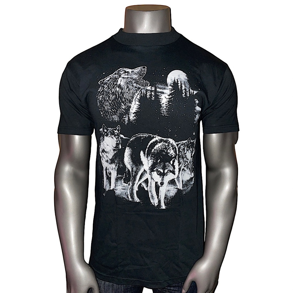 Vintage 90’s 1998 WCW NWO Wolfpack Wolves Men’s Large Black Wrestling T-Shirt